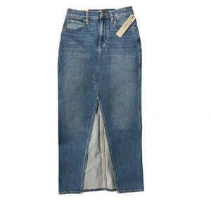 NWT Hudson Reconstructed Womens 25 Midi Legacy Denim Skirt‎ Lucent Wash